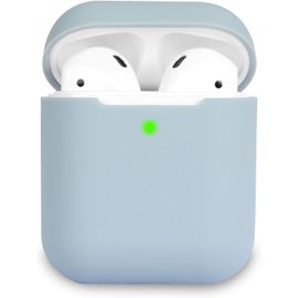 KALANKA-Coque Housse Étui Protecteur Compatible avec AirPods 2, Silicone Case Cover pour AirPods 2, Témoin LED Visible, Supporte la Charge sans Fil, Denim Blue