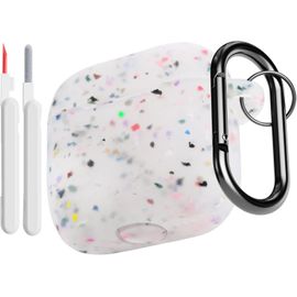 KALANKA-Coque Étui Compatible avec AirPods 4¿ Génération avec Kit de Nettoyage, Housse en Silicone Etui de Protection pour AirPods 4 2024 avec Mousqueton, Témoin LED Visible, Floral