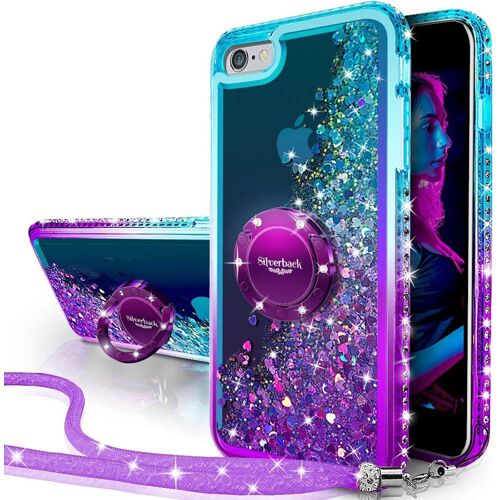 JGD-Coque pour iPhone 8/7, Coque iPhone SE 2022/2020, Fille Silicone Paillette Strass Bling Glitter de Luxe avec Support, Liquide Housse Etui de Protection iPhone 8/7 - Pourpre