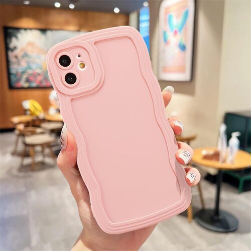 Coque Pour Iphone 11 6.1 Inch, Housse De Protection Wave Frame Etui En Ultra Léger Et Mince Antichoc Souple Tpu Bumper Cover Pour Filles Femme Full Caméra Protection - Rose