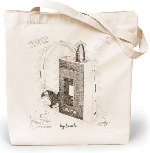 TZF-Tote Bag Femme - Sac Cabas Femme Original - Tote Bag Coton 100% Grand 35 x 42 x 8 cm - Sac Fourre Tout en Toile