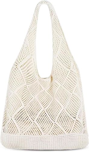KALANKA-Sac Fourre Tout en Maille Au Crochet - Sac de Plage Femme Ete pour Vacances - Bohème Esthétique à Main et à Provisions