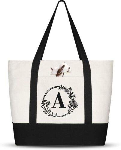 Tianyi-Tote Bag, Sac En Toile, Sacs À Provisions Réutilisables, Sac Tote Bag En Toile Avec Fermeture Éclair, Pour Shopping, Pique-Nique, Voyage, Plage