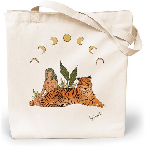 TZF-Tote Bag Femme - Sac Cabas Femme Original - Tote Bag Coton 100% Grand 35 x 42 x 8 cm - Sac Fourre Tout en Toile