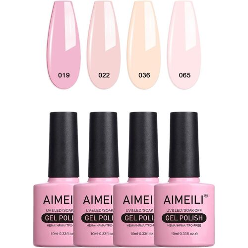 Soak Off Uv Led Rose Pastel Vernis À Ongles Gel Semi-Permanent Lot Color Mix/Multi-Colored Set Ensemble De Couleurs 4 X 10ml - Kit 17 
