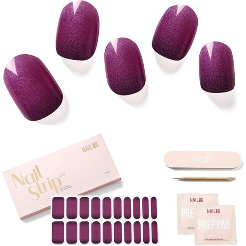 20 X Semi-Permanent Gel Nail Polish Stickers Extra Long French Manicure Nail Art Decal Strip Nail Stickers For Women Girls 