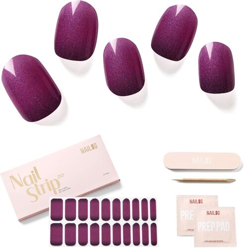 20 X Semi-Permanent Gel Nail Polish Stickers Extra Long French Manicure Nail Art Decal Strip Nail Stickers For Women Girls 