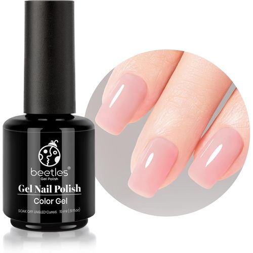 Senior-Beetles 15 Ml Rose Nude Vernis Semi Permanent Nude, Crème Tan Vernis À Ongles Gels Sèche Sous Lampe Uv/Led, Cadeaux De Manucure Nail Art Bricolage[L311] 