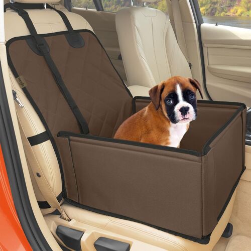Heavy Duty Dog Car Seat - Premium Dog Or Puppy Car Seat For Small And Medium Dogs - Reinforced Walls And 3 Belts (Black)