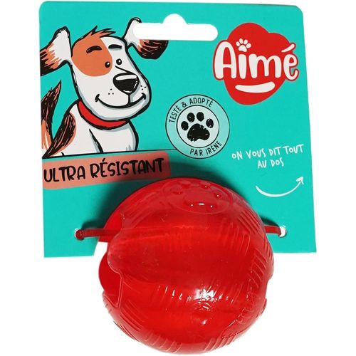 Play Strong Ball Dog Toy - Heavy Duty Ball - Easy To Store And Carry - Solid Toy - For Dog Wellness - Red Color - 6 Cm