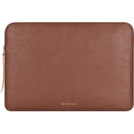 Housse Compatible Avec Macbook Air 13 Pouces M4 2025 M3 2024-2018, Macbook Pro 13 M2 M1 2022-2016, Sac En Cuir Pu Étanche Pour Ordinateur Mac, Marron