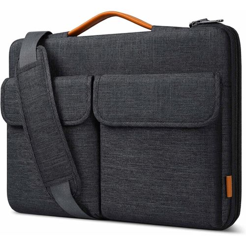 TWQ-360° Protection Housse Sacoche Ordinateur 13.3 Pouces Compatible avec 13 MacBook Air M3/M2/M1 2024-2012, 13 MacBook Pro M2/M1 2022-2012/14 MacBook Pro M3/M2/M1 Pro/Max 2023-2021, Noir Gris