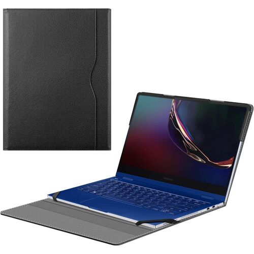 acdsgd-Coque pour 13.3 Pouces Samsung Galaxy Book3 360/Book2 Pro 360/Book2 Pro, Housse Folio Étui avec Poche de Documents, Noir
