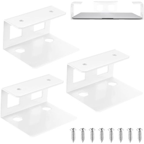 3 Pcs Supports pour Ordinateur Portable Sous le Bureau,Supports Multifonctionnels sous Le Bureau de Rangement pour Ordinateur Portable Tablette Clavier Appareils d'une épaisseur < 3,5 cm (Blanc)