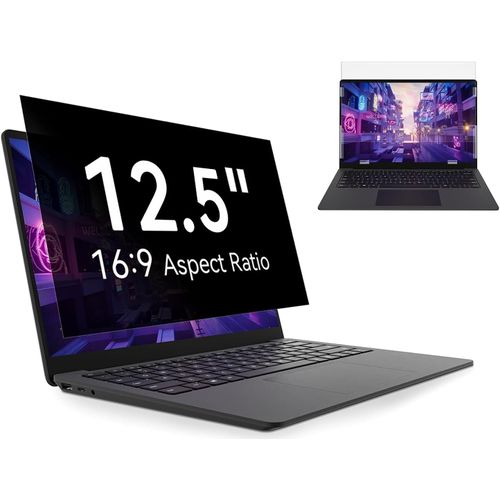 Filtre De Confidentialité 12.5 Pouces Aspect 16:9 Pour Écran Ordinateur Portable, Compatible Avec Hp/Dell/Acer/Lenovo/Thinkpad/Asus/Sony, Amovible Anti-Lumière Bleu Premium Protecteur D'Écran