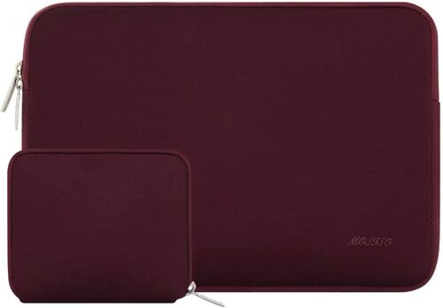 Laptop Sleeve 13-13.3 Inch Compatible with MacBook Air/Pro 13/Pro 14, HP, Dell, ASUS, Lenovo, Laptop Sleeve Neoprene Bag with Small Pouch, Wine Red