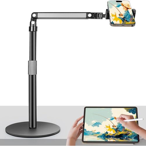 SUBZONAL-Support de Téléphone Portable pour Vidéo Support de Bureau pour Téléphone de Bureau 360 ° Réglable, Base Solide Compatible avec iPhone/Samsung/Huawei/Xiaomi/Redmi Smartphone