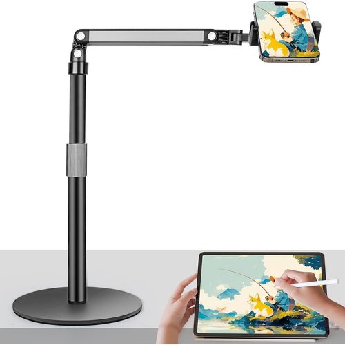 Support De Téléphone Portable Pour Vidéo Support De Bureau Pour Téléphone De Bureau 360 ° Réglable, Base Solide Compatible Avec Iphone/Samsung/Huawei/Xiaomi/Redmi Smartphone