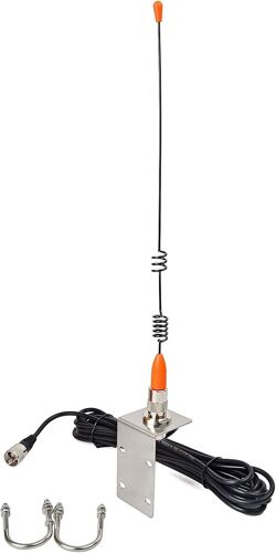 Marine Fm Antenna 156-163mhz With Bracket 5m Rg58 Cable Compatible With Vhf Mobile Devices For Yacht Cruise Boat Truck Rv (Orange)