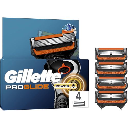 Lot De 4 Recharges De Rasoir Pour Hommes Proglide Power, Authentiques, Cartouche A 5 Lames Ultra-Affutées, Nouvelle Lubrification, Bande Lubrifiante X2, Rasage Du Visage Flexible 