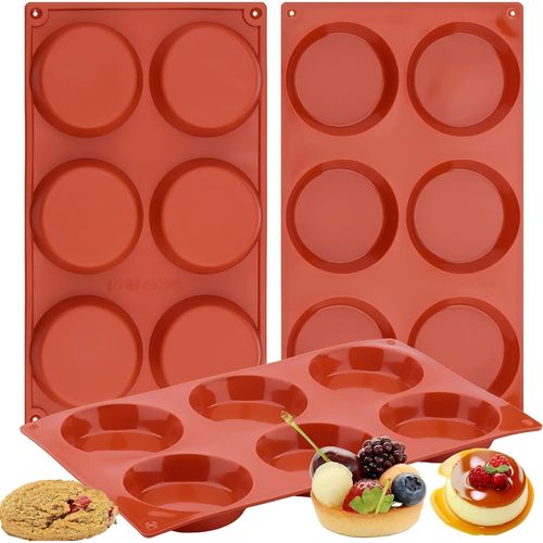 Moules Tartelettes Lot de 3 Moule en Silicone Rectangulaire,Muffins et Oeufs en Silicone Antiadhésif,6 Cavités par Moule