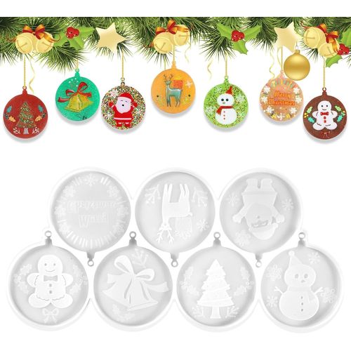 Silicone Christmas Decoration Mould, Resin Christmas Ball Resin Epoxy Hanging Christmas Decoration For Christmas Tree Pendants Diy Gifts