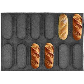 SUBZONAL-Moule à en silicone, anti-adhésif, à 12 , pour baguettes, tôle, hot dog, 40 x 30 x 2,2 cm