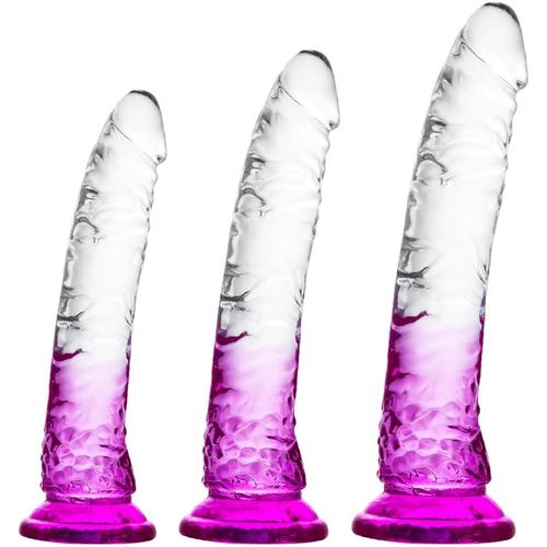 Kalanka-Gode ¿¿Ventouse Combo Violet Clair Dégradé - 3 Tailles (Petite, Moyenne, Grande), Sans ?uf, Jeu Mains Libres, Plaisir Anal Et Vaginal. Pénis Réaliste Pour Les Débutants Et Les Utilisateurs Av