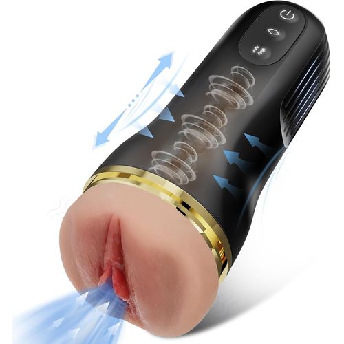 Jgd-Masturbeuse Homme Sex Toys, Masturbateurs Masculins Sex Toy¿S Homme Avec 3d Vaginette Réaliste Et Poche De Chatte10 Vibrations & 5 Succions Sexuels Masturbâteur Électriquejouet Adulte Sextoy Homm