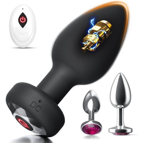 Sex Toy¿S Femme Plug Anal 3 Pièces Sex Toy¿S Homme,Plug Vibromasseur, Femme Débutante Sex Toys Plugs Anals En Métal,Plug Anal Avec Vibration 10 Modes,Prostate Homme Vibromasseurs Sex Toy¿S Couple