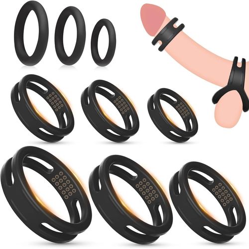 Kalanka-Sex Toys 9 Tailles Anneau Penien, Silicone Anneaux Péniens, Cockrings Pour Une Érection Plus Dure Et Plus Longue, Anneaux De Pénis Homme Sexuel Cockringe