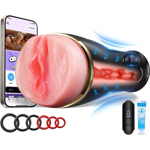 Masturbateurs Masculins Sex Toy¿S Homme - 7.5¿ Masturbâteur Automatique Homme Mains Libres Avec 12 Vibrations, Poche Chatte Réaliste Vaginette Avec Télécommande App, Masturbateur Sex Toys Pour Homme