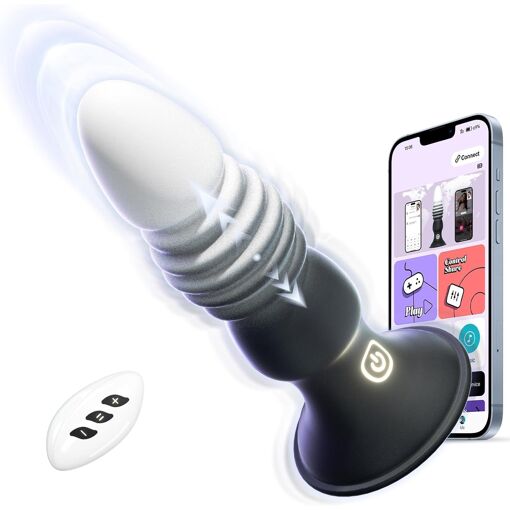 Plug Anal Vibrant Avec Télécommande - Silicone Noir, Multifonctions, Neuf, Pour Femme