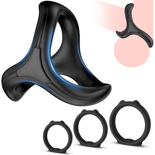 Kal-Anneaux De Pénis Triangle Pour Homme Couples, Anneau Pénien En Silicone, Prolonger Le Temps, Améliorer Les Performances Sexuelles, Plus Dur Et Plus Fort 4 Pièces