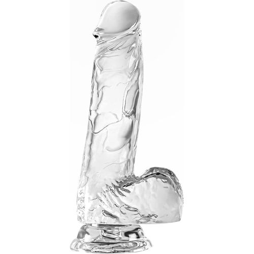 Kal-Gode Réaliste, Pénis Dildo Godemichet Avec Gland, Veines, Testicules Et Ventouse, Pour Stimulation G-Spot (23cm, Transparent-1)