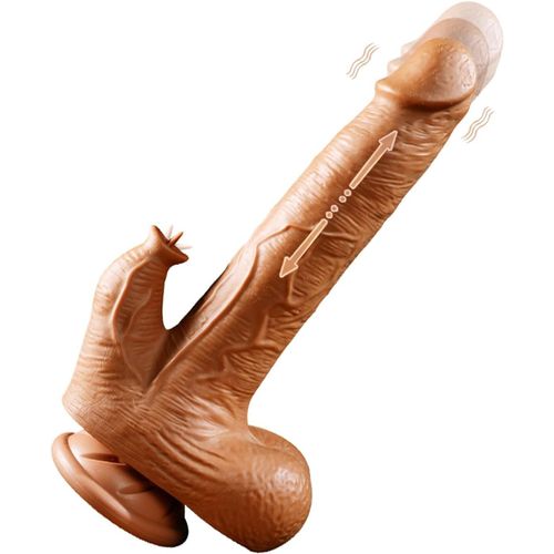 Female Thrust Classic Dildo Vibrator Avec 10 Poussées & Vibrations Sex Toy, Avec Contrôle De L'application Et Léchage De La Langue Avec Ventouses Puissante (Contrôle Des Applications)