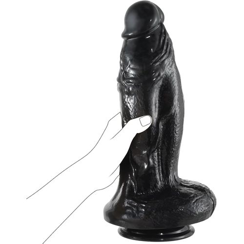Gode Réaliste Noir De 33cm,8cm De Diamètre Énorme Gode Épais Pour La Stimulation Du Point G Orgasme, Avec Une Ventouse Puissante Pour Une Utilisation Mains Libres, Grand Pénis Géant