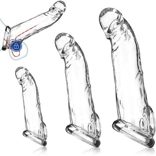 3 Pièces Gaines Pour Pénis Sex Toys Homme Avec Anneaux De Pénis-Gaines Réaliste Extenseur De Pénis Masculin Pour Améliorer L'érection Et Retarder L'éjaculation,Sextoyse Gay Anal Anneaux