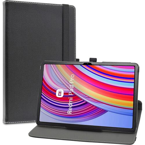 pour Redmi Pad Pro,Slim PU Cuir Etui et Pliable Stand Folio Coque Couverture pour Xiaomi Redmi Pad Pro/Xiaomi POCO Pad 12.1"" Tablette, Noir