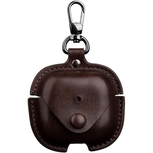 Coque pour Airpods 4 (2024) avec Porte-clés, [LED Avant Visible] étui de Transport en Cuir avec Boucle Porte-clés, résistant aux Chutes et à l'usure