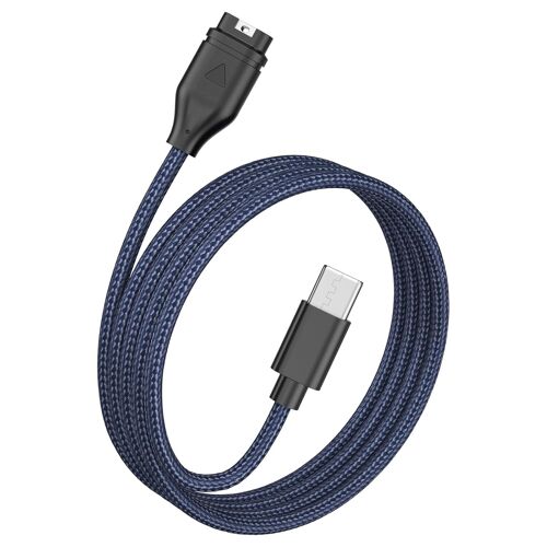 Chargeur Compatible avec Garmin Vivoactive 5 4 3 3S 4S, Garmin Vivomove 3/ 3S/ Luxe/Style, 100cm Câble de Nylon (Bleu, USB_C)