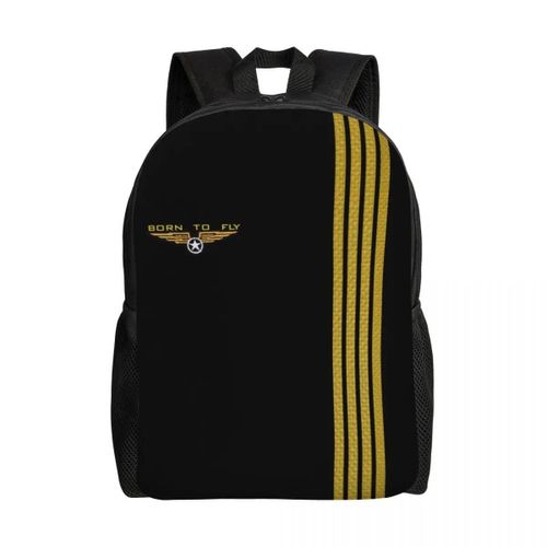 Sac à dos de pilote Born To Fly pour femmes et hommes, résistant à l'eau, pour l'école, le collège, l'aviation, l'aviateur, imprimé