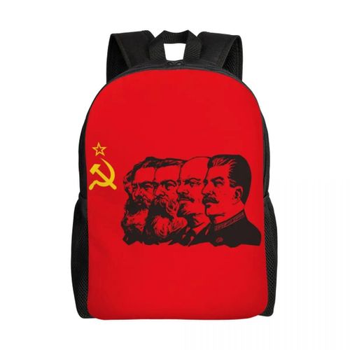 Sac à dos pour ordinateur portable avec drapeau communiste Marx Engels Lénine et Staline, sac à dos tendance pour étudiants, école, collège, CCCP, URSS, communisme