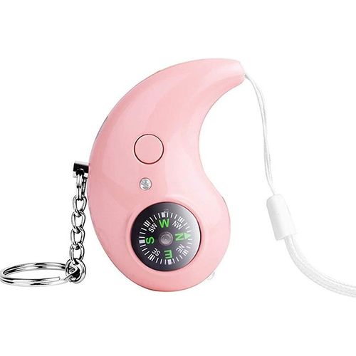 Porte-clés d'alarme personnel rechargeable 130 dB avec lumière LED et boussole - Dispositif d'autodéfense compact
