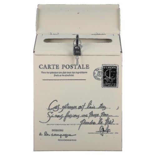 Boîte aux lettres murale blanche élégante ¿ Boîte à suggestions verrouillable en fer pour la décoration de la maison et du bureau