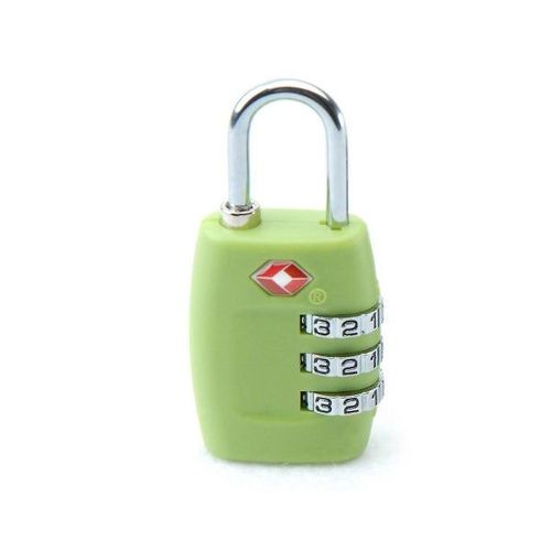 Cadenas à combinaison à 3 chiffres TSA-335, approuvé par la TSA, pour bagages, boîtes à outils et sacs à dos - Alliage de zinc et plastique durables, vert