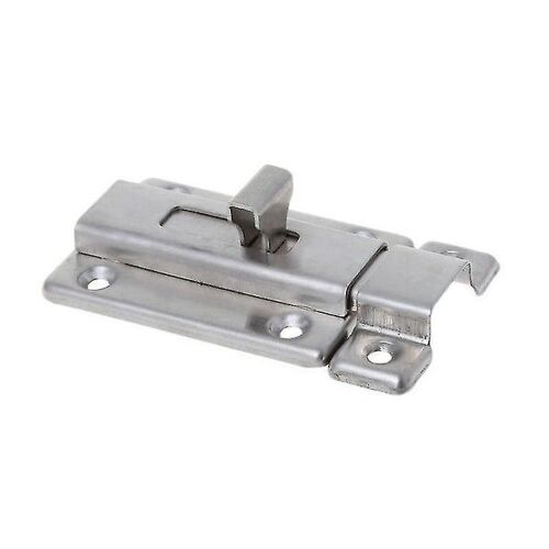 Verrou de porte coulissante à ressort en acier inoxydable de qualité supérieure ¿ Verrou à barillet sécurisé pour portes et armoires (argent) ¿ 1 pièce