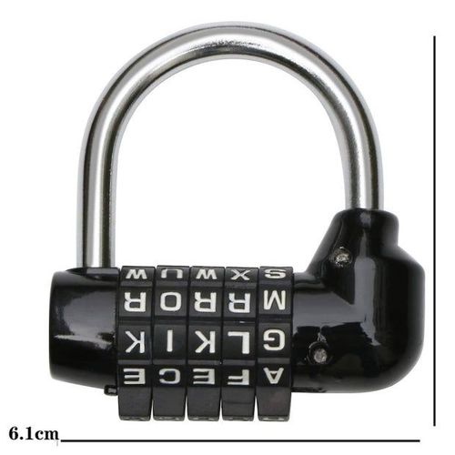 Cadenas à combinaison durable à 5 chiffres ¿ Cadenas de sécurité noir élégant pour vélos, ordinateurs portables et sacs à dos ¿ Léger et personnalisable