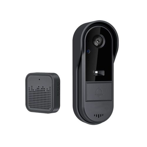 Sonnette vidéo intelligente sans fil avec carillon et audio bidirectionnel - Surveillance à distance et vision nocturne pour une sécurité accrue à domicile