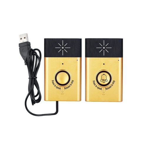 Interphone sans fil doré avec communication bidirectionnelle, unités intérieures/extérieures, installation facile, système de communication de sécurité domestique